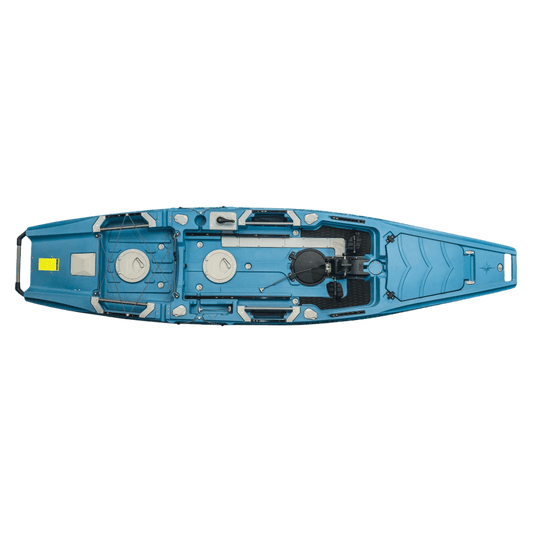 Top-down view of ViztaCraft 360 pedal kayak showing full kayak