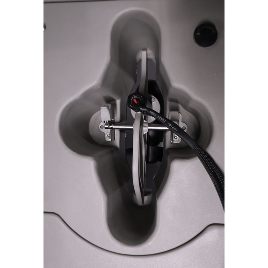 Tool-free drop-in installation of ViztaCraft E-Drive into kayak fin-drive slot