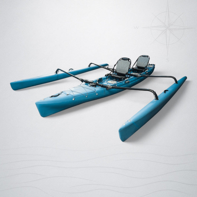 Load image into Gallery viewer, ViztaCraft Majestic – 18ft Tandem Trimaran Fin-Drive Sailing Kayak
